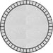 Round Patterned Off-White Novelty Rug, pat81
