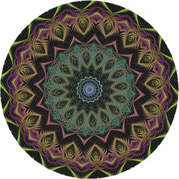 Round Patterned Sage Green Novelty Rug, pat821