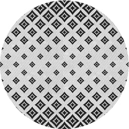 Round Machine Washable Transitional White Smoke Rug, wshpat833