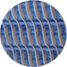 Round Machine Washable Transitional Blue Rug, wshpat839
