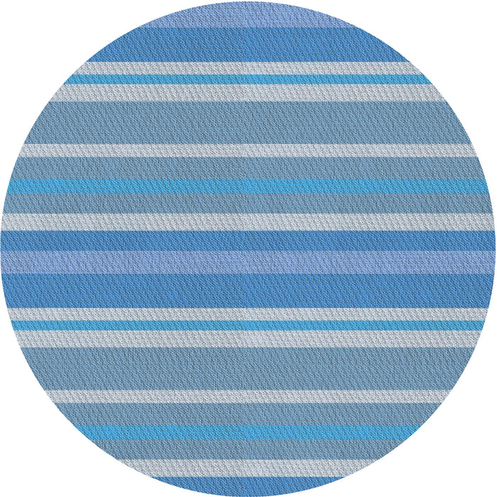 Round Patterned Light Sky Blue Novelty Rug, pat845