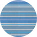 Round Machine Washable Transitional LightSky Blue Rug, wshpat845