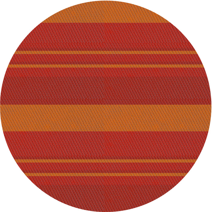 Round Patterned Orange Red Novelty Rug, pat847