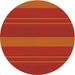 Round Patterned Orange Red Novelty Rug, pat847