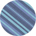 Round Patterned Denim Blue Novelty Rug, pat848