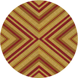 Round Machine Washable Transitional Yellow Rug, wshpat849