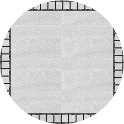 Round Machine Washable Transitional White Smoke Rug, wshpat84