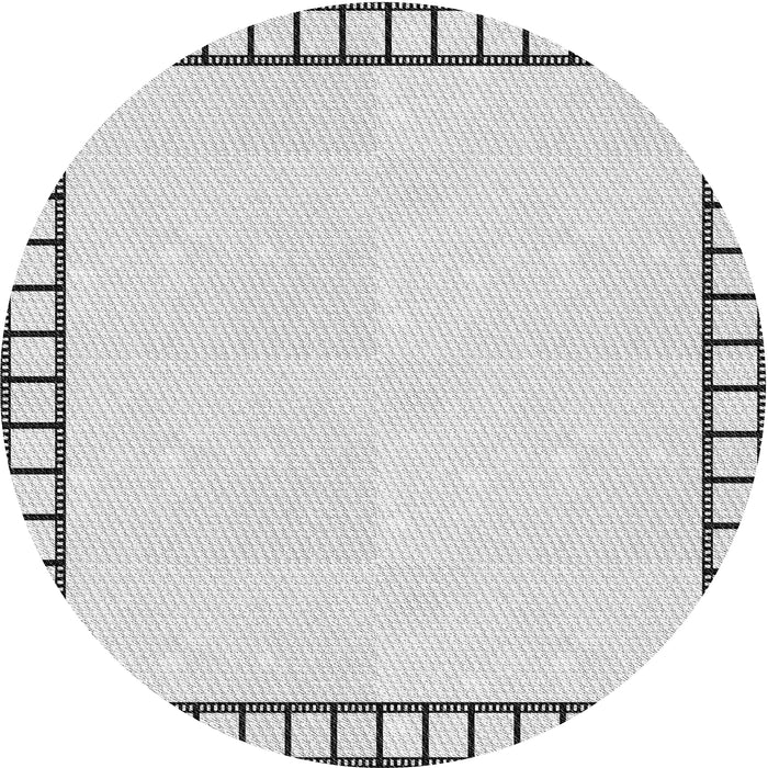 Round Machine Washable Transitional White Smoke Rug, wshpat84