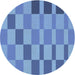 Round Patterned Sky Blue Novelty Rug, pat850