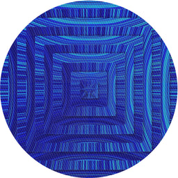 Round Patterned Blue Modern Rug, pat857