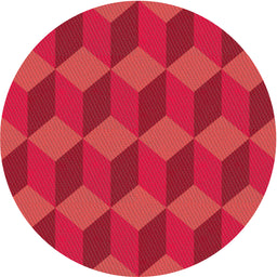 Round Machine Washable Transitional Red Rug, wshpat861