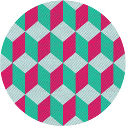 Round Machine Washable Transitional Celeste Blue Rug, wshpat862