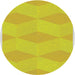 Round Machine Washable Transitional Yellow Rug, wshpat870