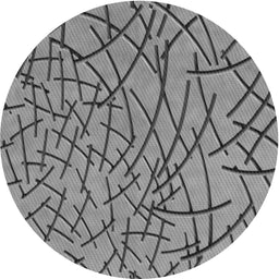 Round Patterned Gray Novelty Rug, pat882