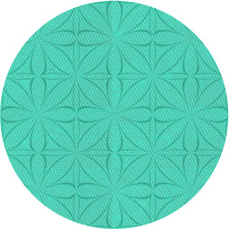 Round Patterned Light Sea Green Novelty Rug, pat885