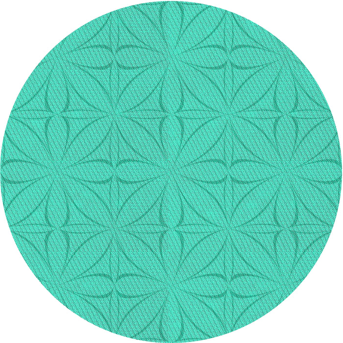 Round Machine Washable Transitional Light Sea Green Rug, wshpat885