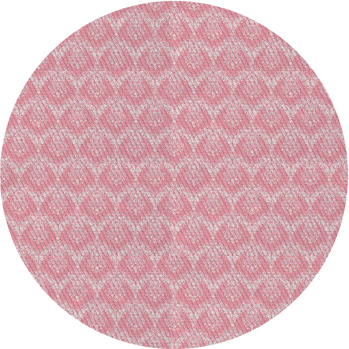 Round Machine Washable Transitional Dark Pink Rug, wshpat888