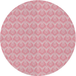 Round Patterned Dark Pink Novelty Rug, pat888