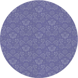 Round Machine Washable Transitional Deep Periwinkle Purple Rug, wshpat889