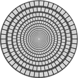 Round Patterned Gray Novelty Rug, pat88