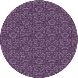 Round Machine Washable Transitional Dark Purple Rug, wshpat890