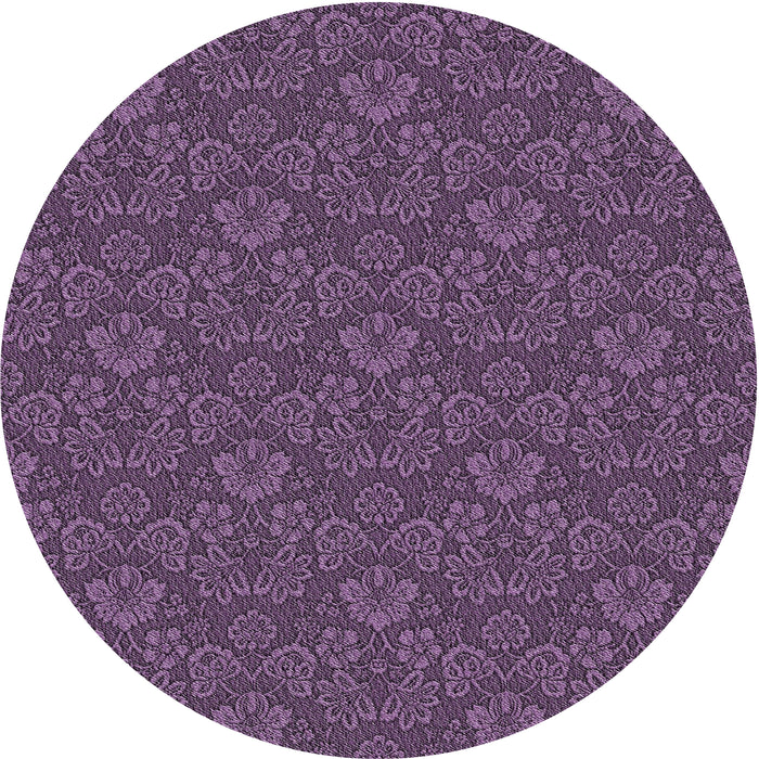 Round Patterned Dark Purple Novelty Rug, pat890