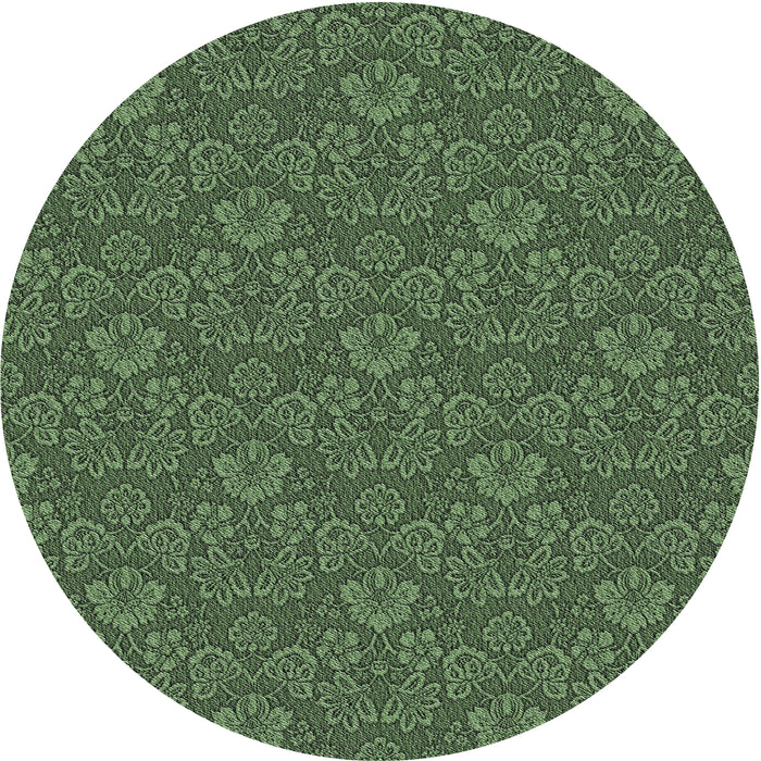 Round Patterned Dark Forest Green Novelty Rug, pat891