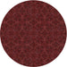 Round Patterned Fire Brick Red Novelty Rug, pat894