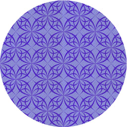 Round Machine Washable Transitional Purple Mimosa Purple Rug, wshpat896