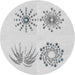 Round Machine Washable Transitional White Smoke Rug, wshpat899