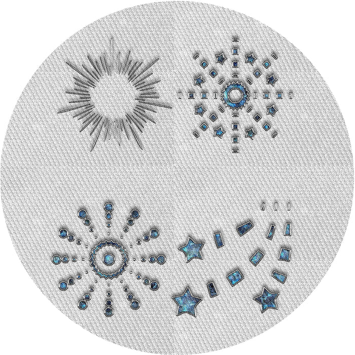 Round Patterned Off-White Novelty Rug, pat901