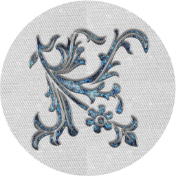 Round Patterned Silver Gray Novelty Rug, pat922
