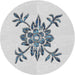 Round Machine Washable Transitional Silver Gray Rug, wshpat924