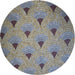 Round Patterned Dark Gray Novelty Rug, pat935