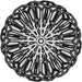 Round Patterned Charcoal Black Novelty Rug, pat940