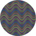 Round Patterned Plum Purple Novelty Rug, pat941