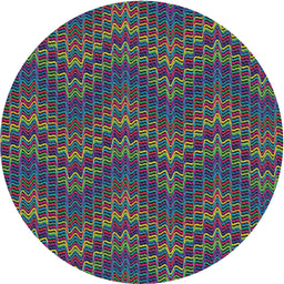 Round Patterned Mint Green Novelty Rug, pat942