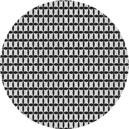 Round Patterned Charcoal Black Novelty Rug, pat945