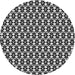 Round Machine Washable Transitional Midnight Gray Rug, wshpat946