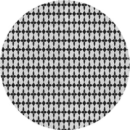 Round Patterned Platinum Gray Novelty Rug, pat948
