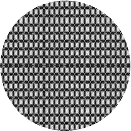 Round Machine Washable Transitional Midnight Gray Rug, wshpat949