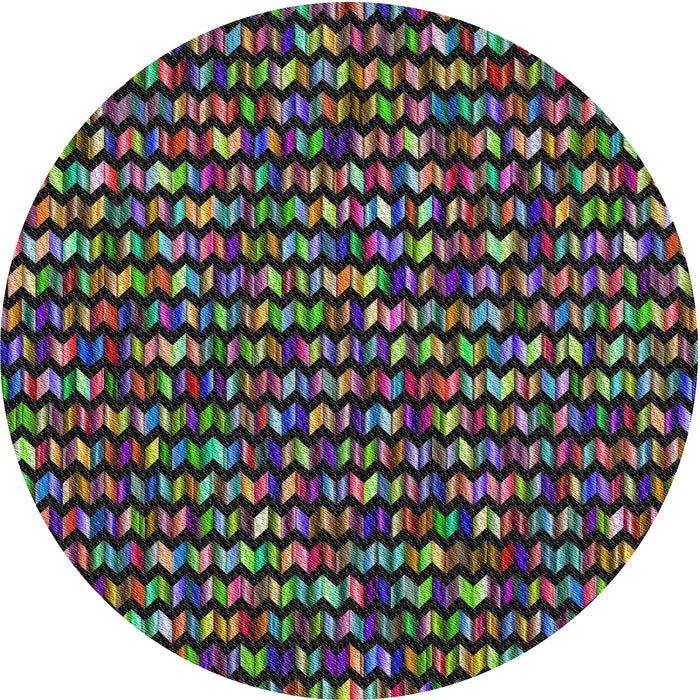 Round Patterned Camouflage Green Modern Rug, pat950