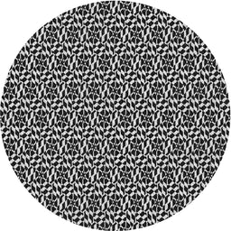 Round Patterned Silver Gray Novelty Rug, pat952