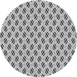 Round Patterned Platinum Gray Novelty Rug, pat955