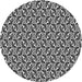 Round Patterned Gray Novelty Rug, pat957