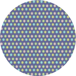 Round Patterned Deep Purple Novelty Rug, pat958