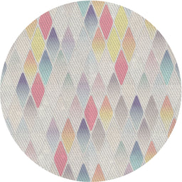 Round Patterned Pink Novelty Rug, pat96