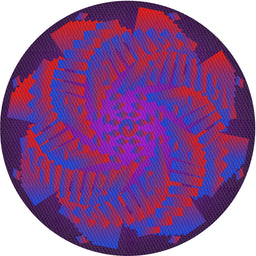 Round Patterned Purple Violet Purple Novelty Rug, pat971