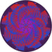 Round Patterned Purple Violet Purple Novelty Rug, pat971