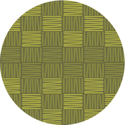 Round Patterned Antique Bronze Green Novelty Rug, pat981